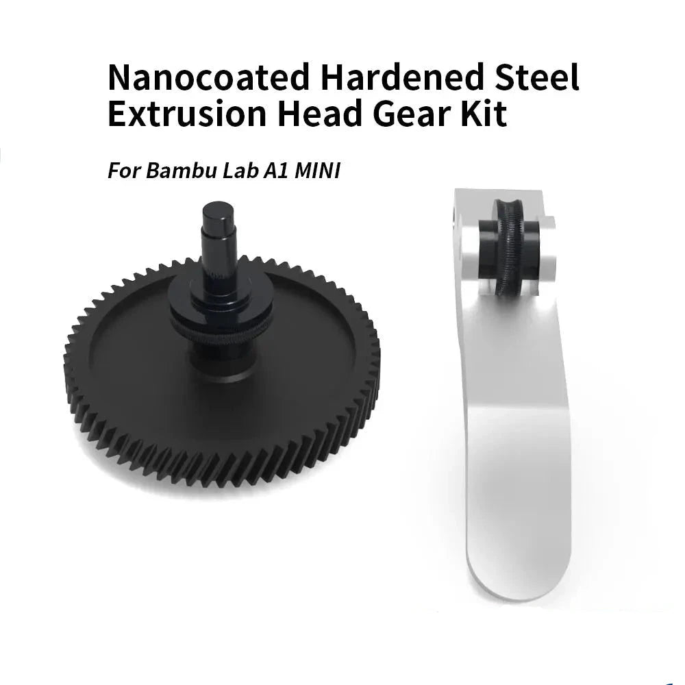 hardened steel extruder gear assembly Nanocoated Hardened Steel Extrusion Gear for Bambu Lab A1 Mini – P3D