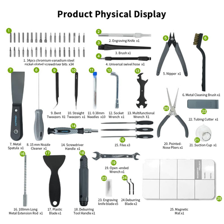 74 Pcs Creality 3D Printer Tool kit Pro with Screwdriver Set, and Other 3D Printer Accessories for All 3D Printer