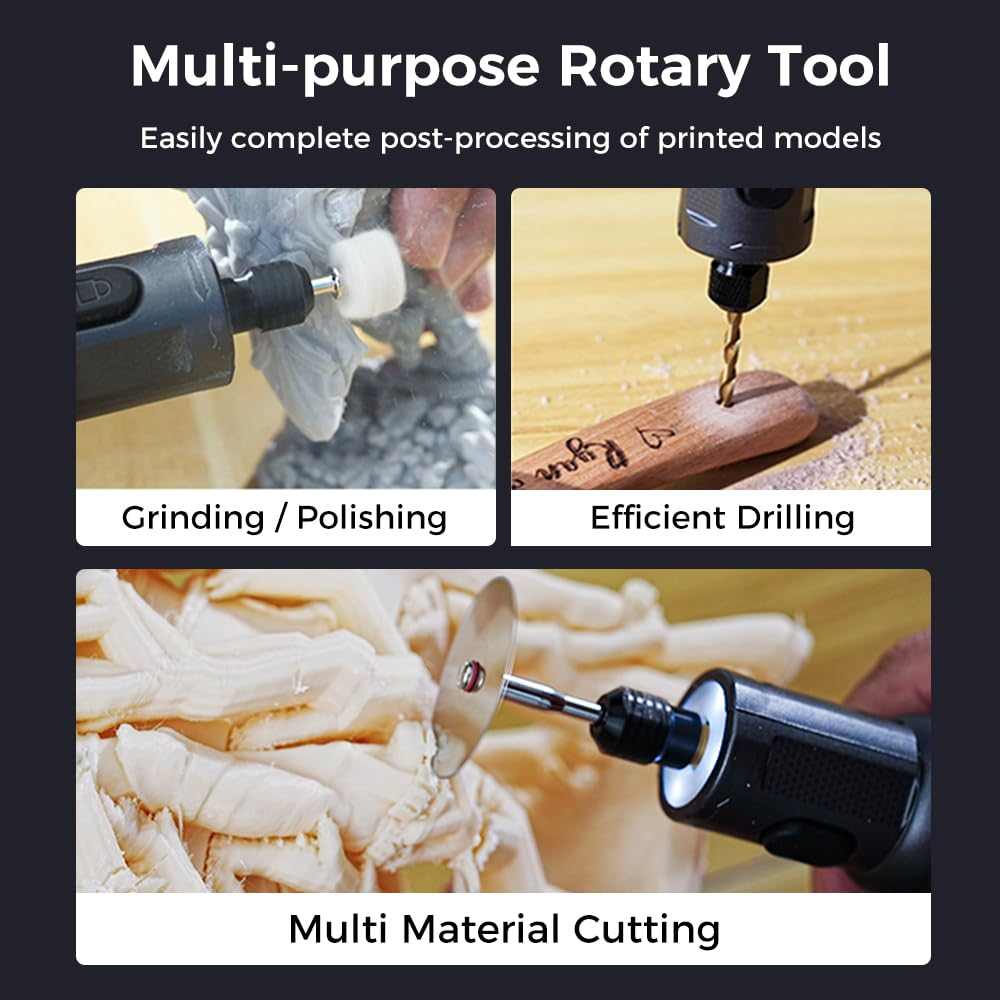 Creality 3D Printer Tools, Cordless Handheld Rotary Tool Kit 
for 3D Printing Models Grinding Polishing Drilling Cutting