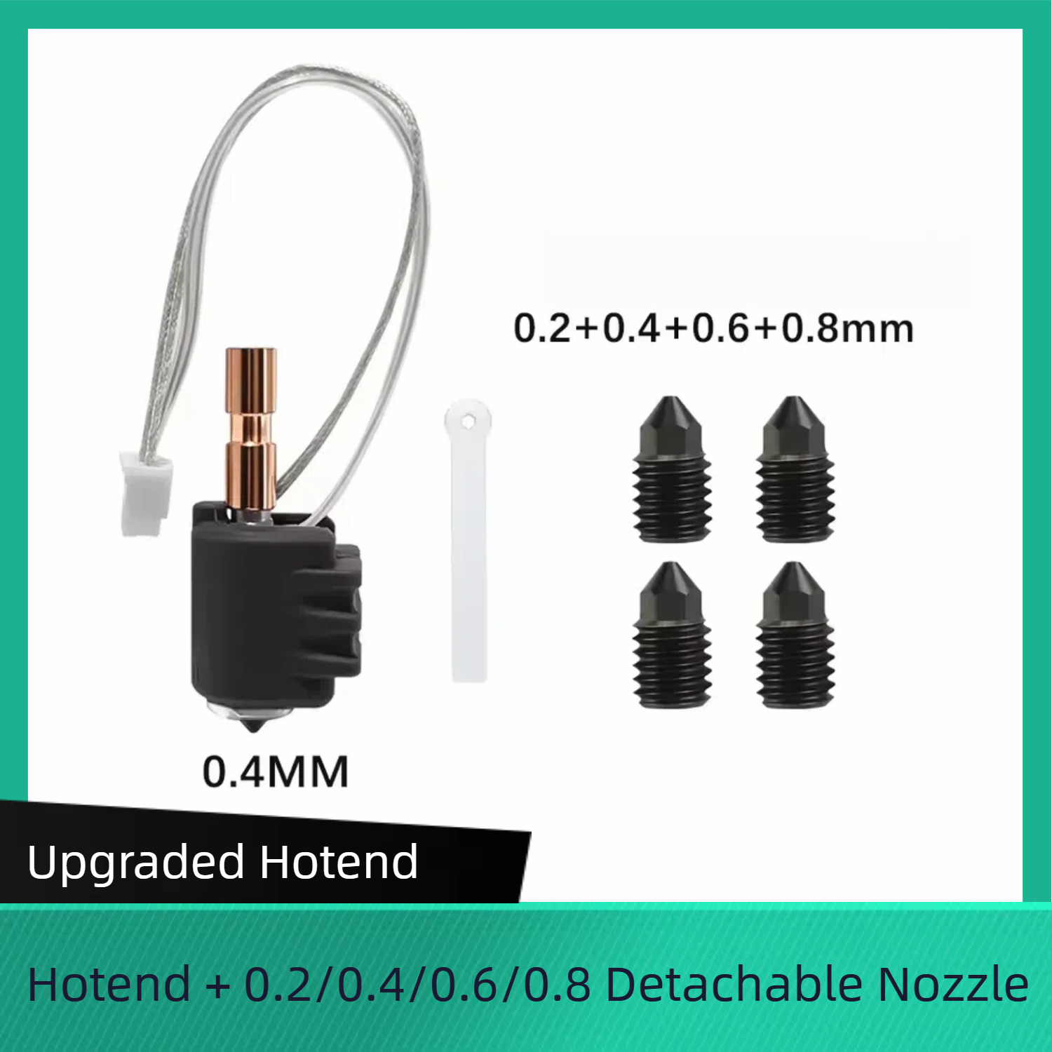 3D Printer Hotend 2-Pack Ceramic Hotend Kit For Anycubic Kobra S1 & ACE Pro - 0.4mm Hardened Steel Nozzle, Heater & Thermistor Included Ceramic Hotend Replacement Kit - View #4