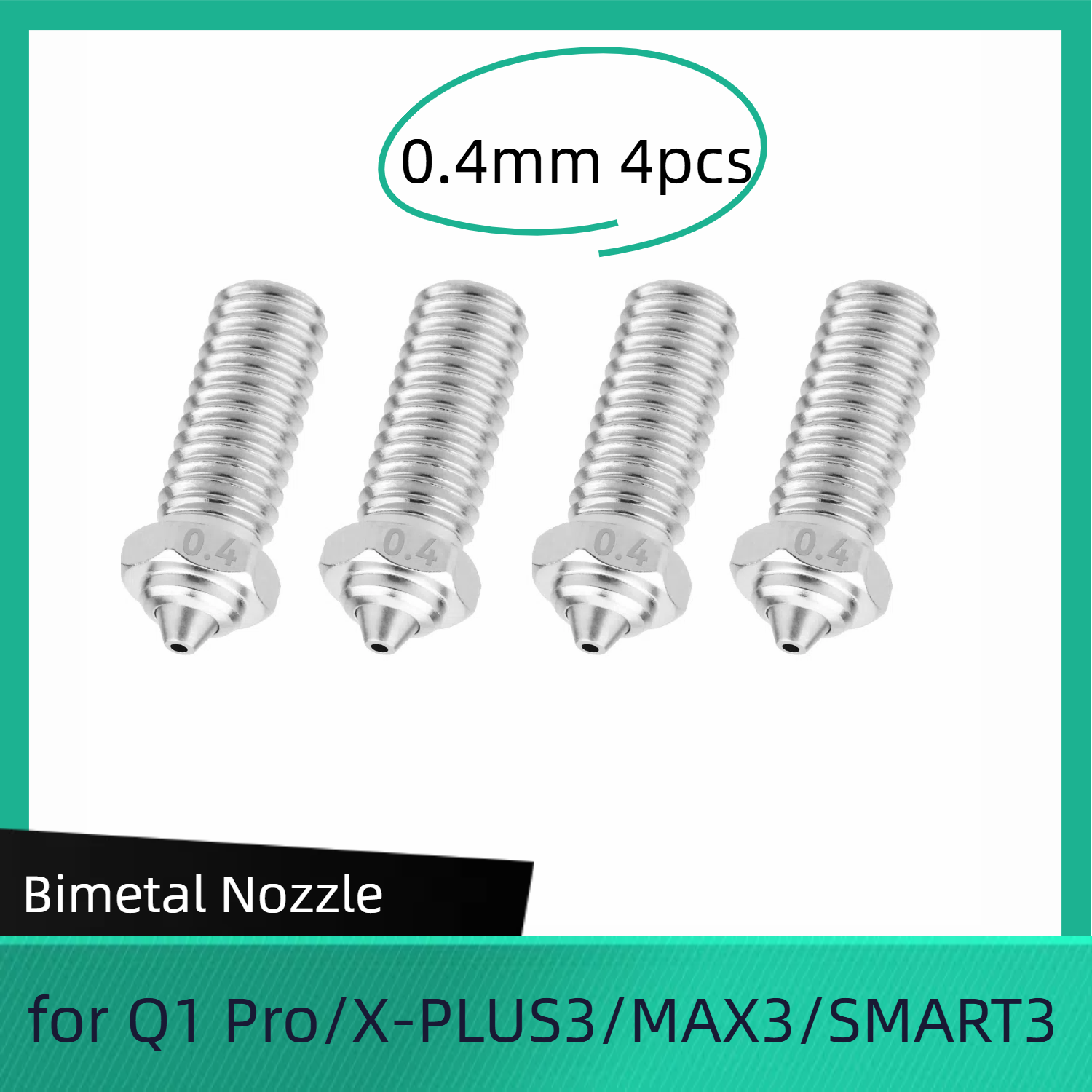 8pcs 0.4mm Bimetal Nozzle