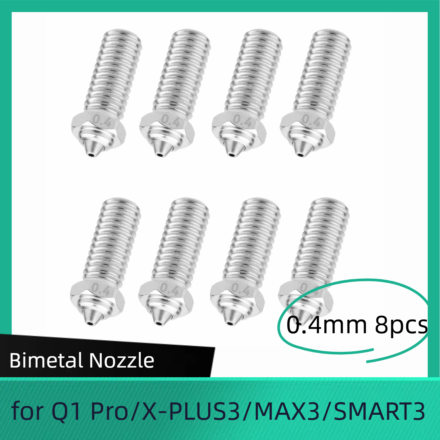 8pcs 0.4mm Bimetal Nozzle