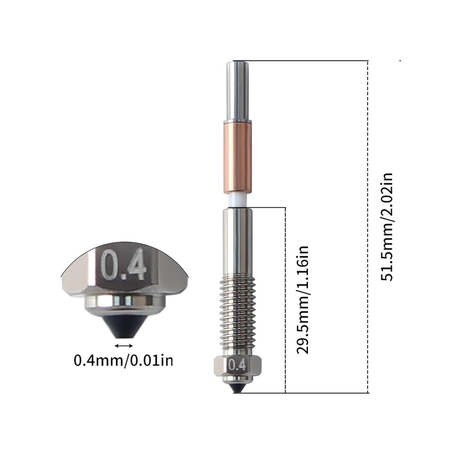 Bimetallic Quick-Swap 0.4mm/0.6mm  Nozzle for QIDI Plus 4