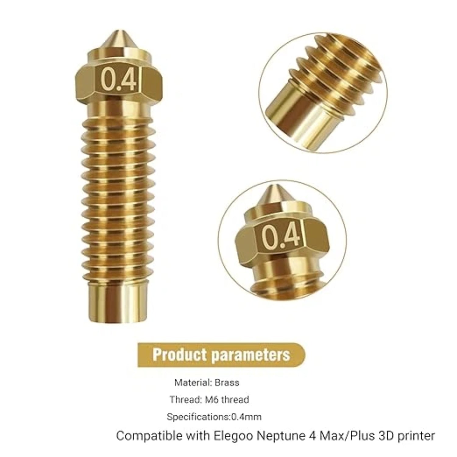 Brass Nozzle for Elegoo Neptune 4 MAX