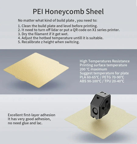 PEI Honeycomb Double Sided Build Plate