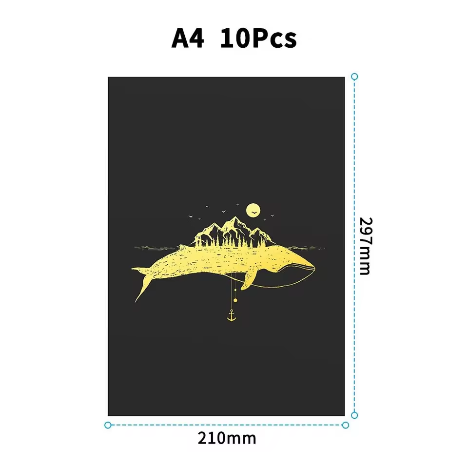10pcs_A4_Scratch_Paper Golden art