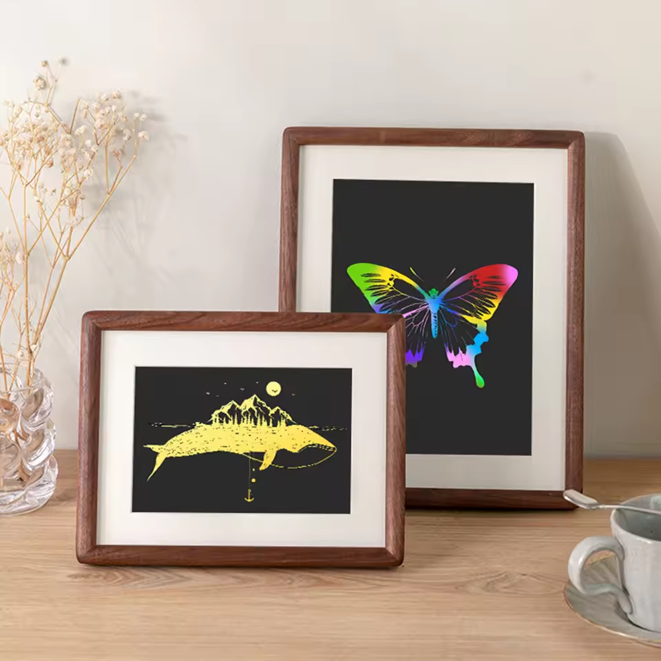 10pcs A4 Scratch Paper for Laser Engraving Colorful DIY Craft 
Multi-Color Layer Scratchboard for Gift
