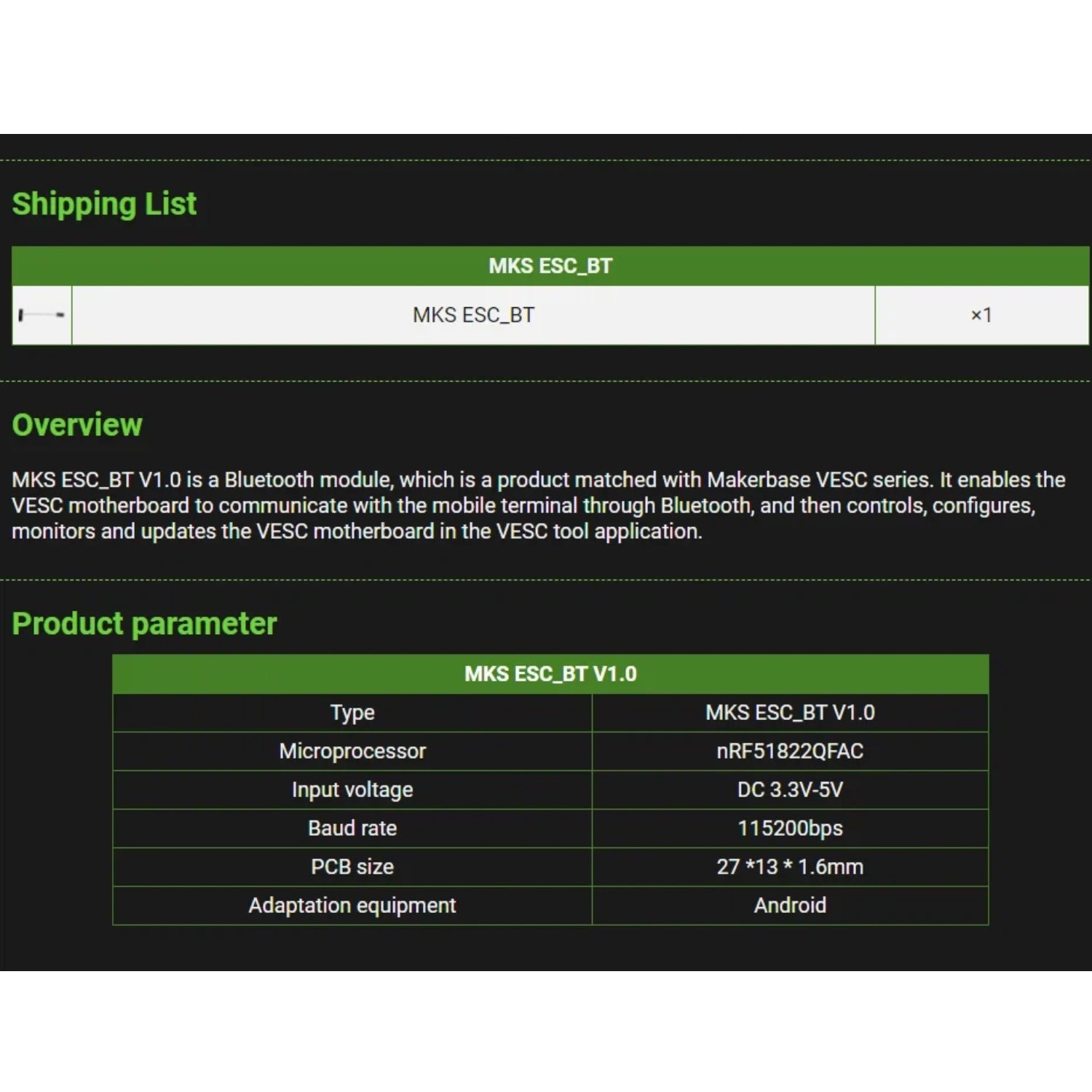Makerbase Wireless Bluetooth Module 2.4G 