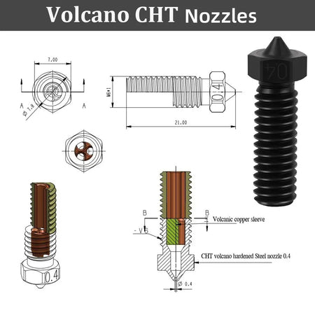 Hard Steel Nozzle Volcano Nozzle