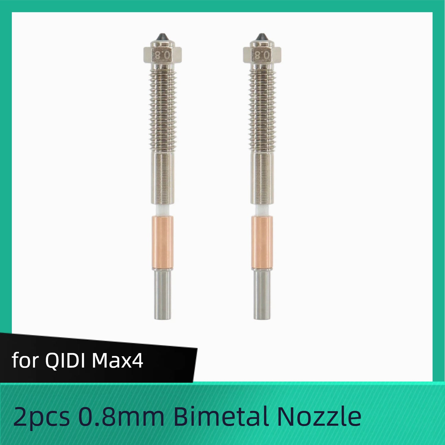 2pc 0.8mm for QIDI Max4 Bimetal Nozzles