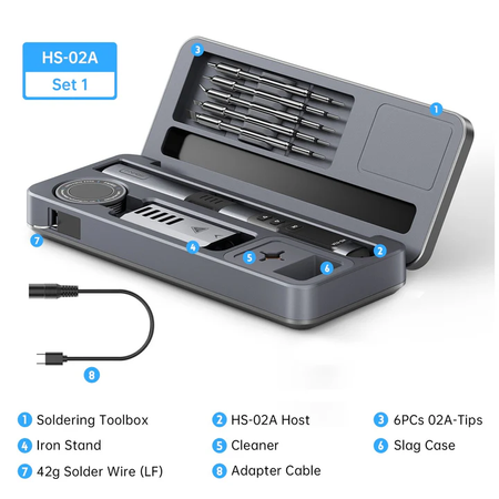 HS-02A (Blue) None_Adapter 6_Tips_with_Toolbox