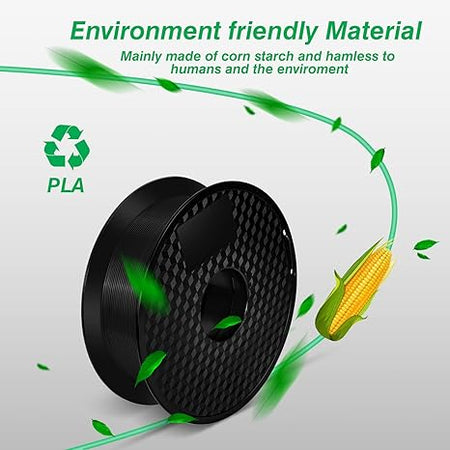 PLA Filament, 2KG Spool(4.4lbs), Black