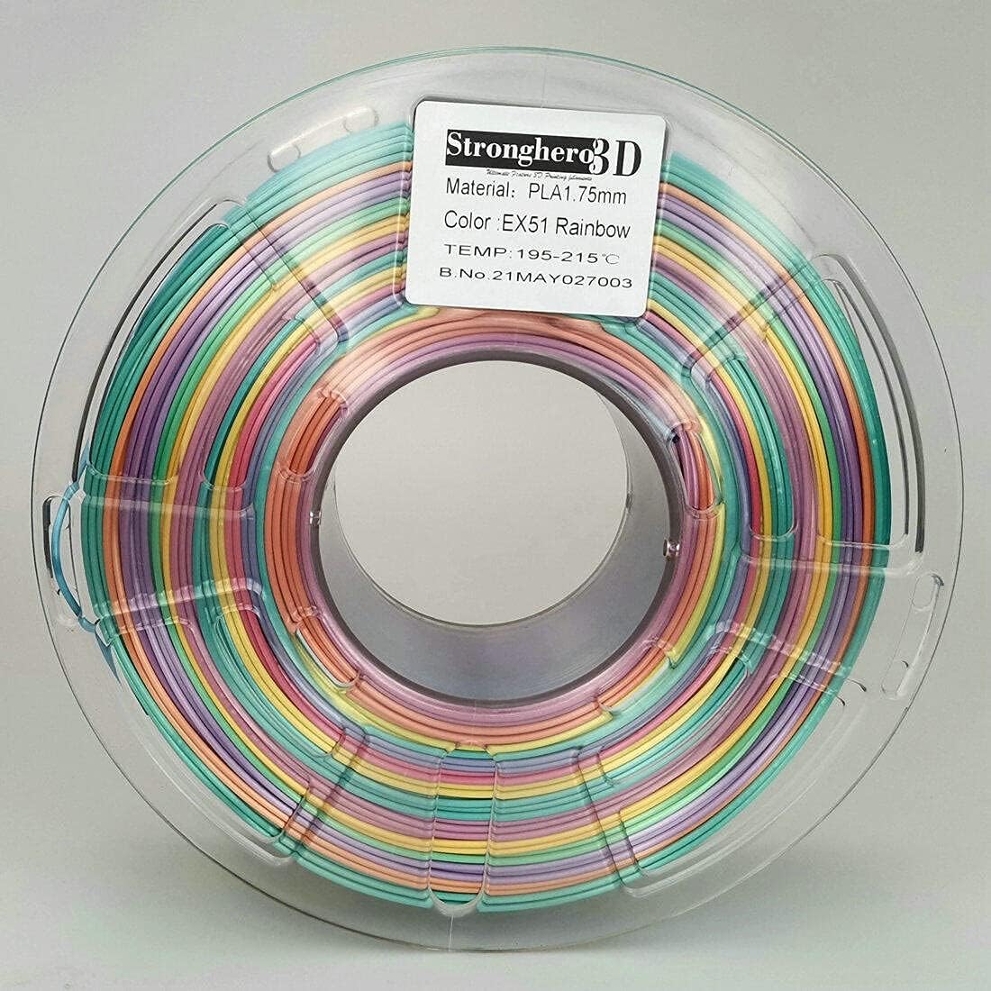 Purple, Red, Yellow, Green, Blue Multicolor PLA