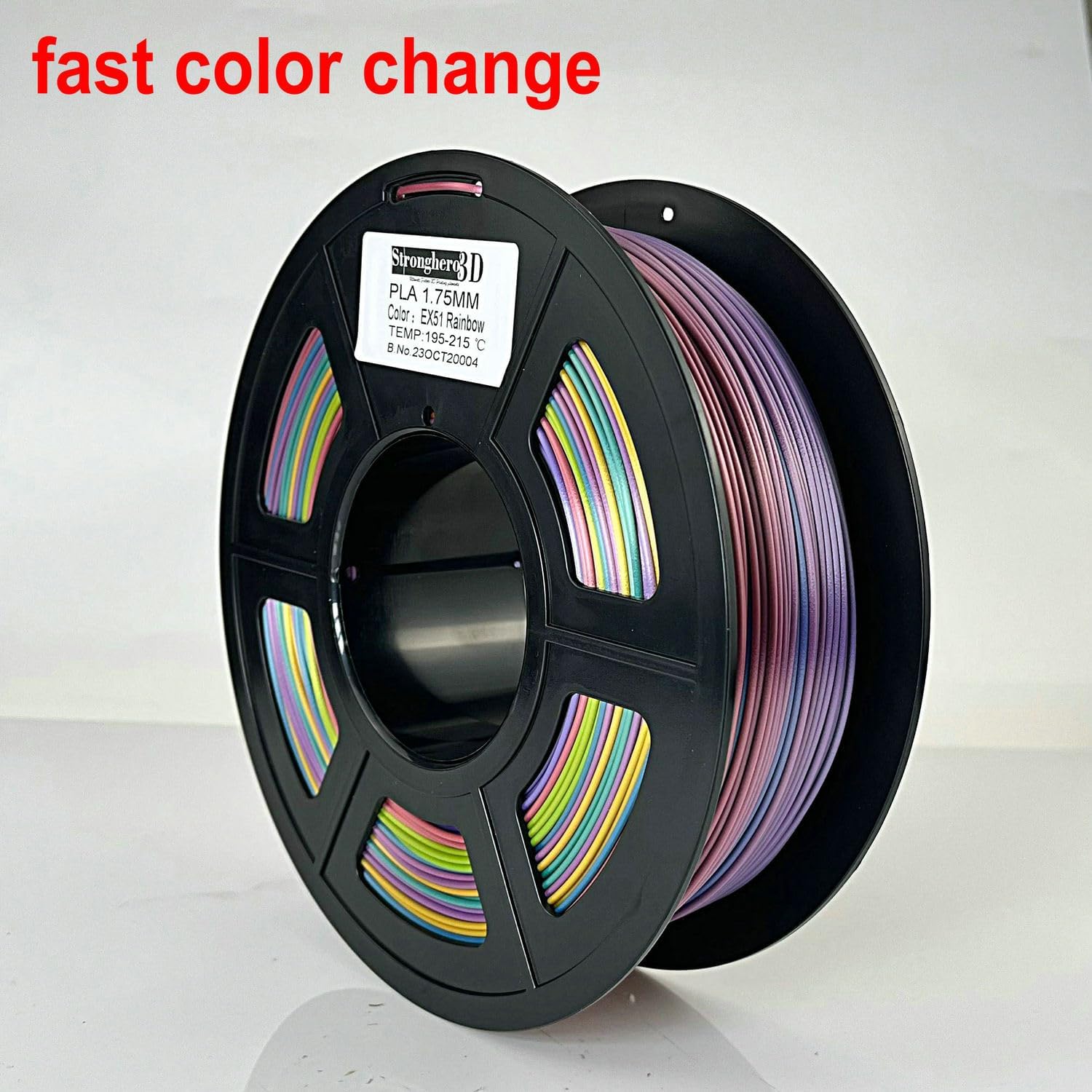 Purple, Red, Yellow, Green, Blue Multicolor PLA – P3D