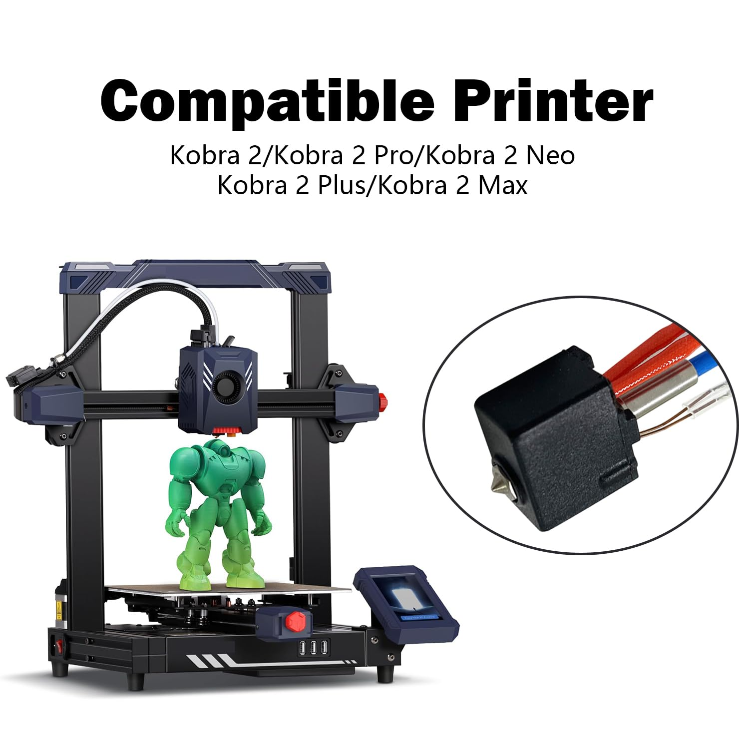 For Anycubic Kobra  2 Series Heater Block Cover Heating Silicone Sock