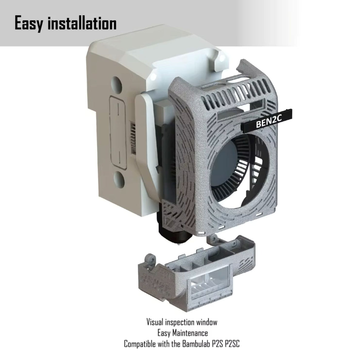 BEN2C 360° Flow Cooling Fan Duct Super Combo for Bambu Lab - P2 series