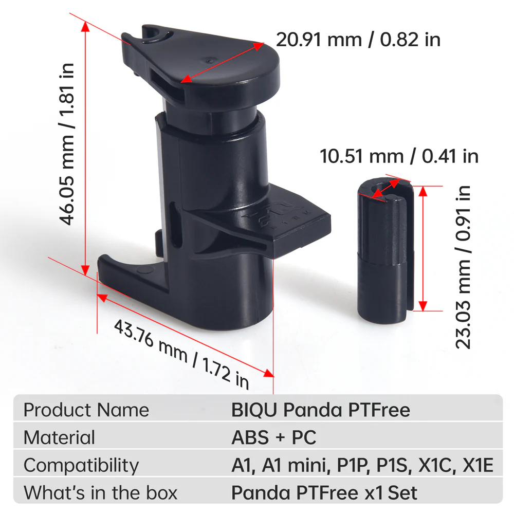 BIQU Panda PTFree Quick Release PTFE Tube  for A1/P1/X1 Series