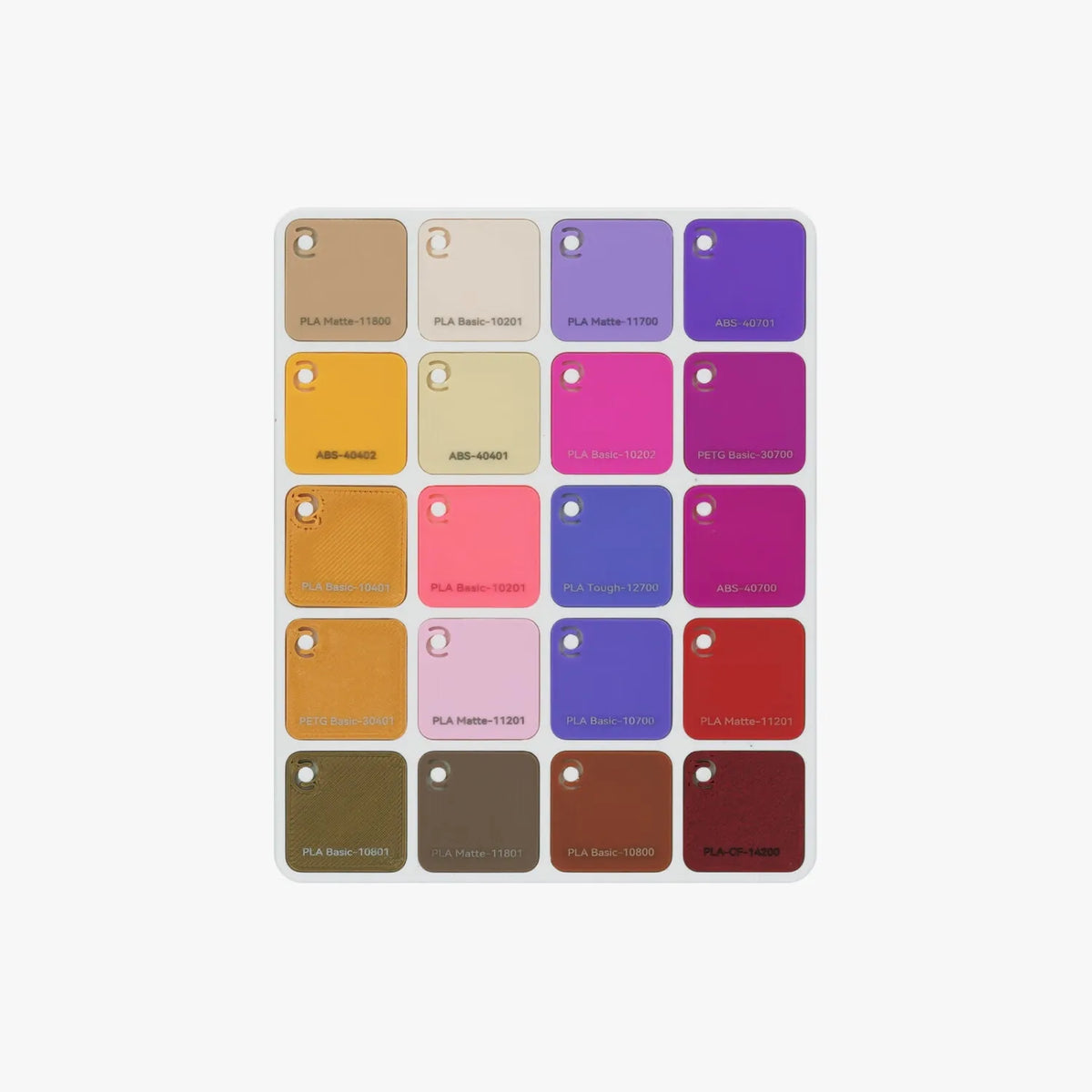 Bambu Lab Filaments Swatches Color Card
