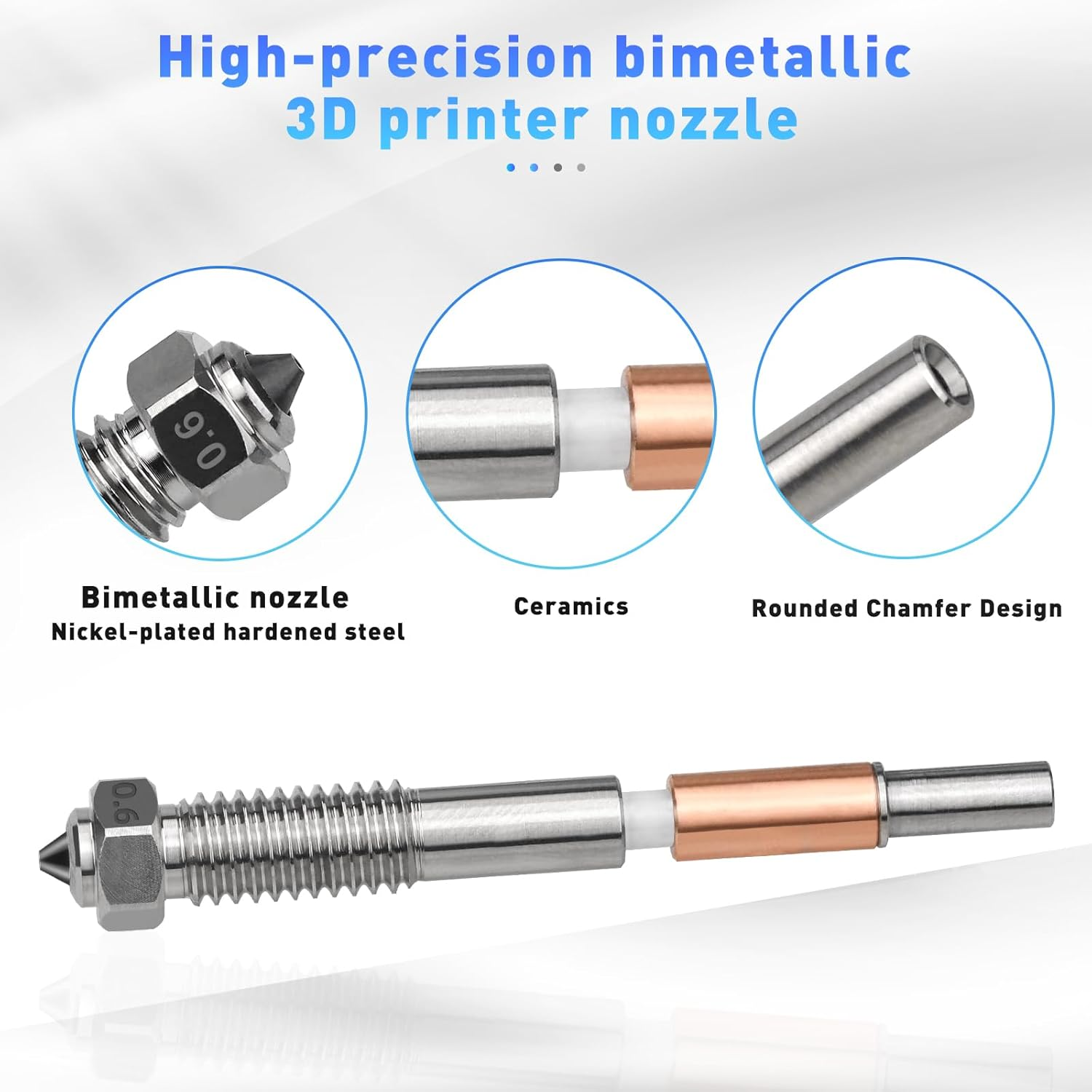 Bimetallic Quick-Swap 0.4mm/0.6mm  Nozzle for QIDI Plus 4