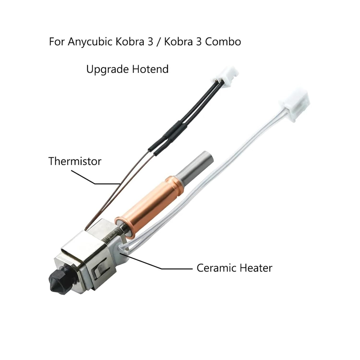 Ceramic Heating Tube Thermistor for Anycubic Kobra 3 Hotend Upgrade   Heating Kits