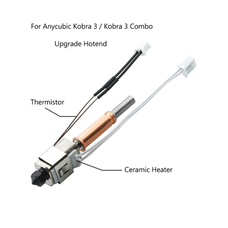 Ceramic Heating Tube Thermistor for Anycubic Kobra 3 Hotend Upgrade   Heating Kits