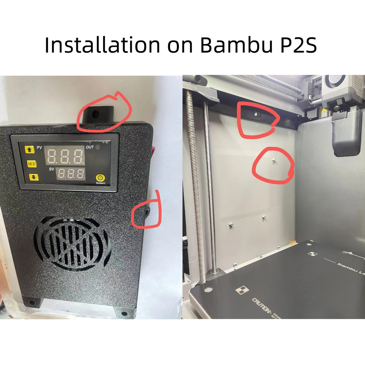 Chamber Heater designed for Bambu Lab P2S 3D Printer.