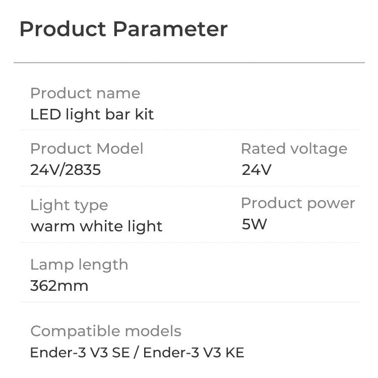 Creality Original Ender-3 V3 SE/KE LED Light Bar Kit