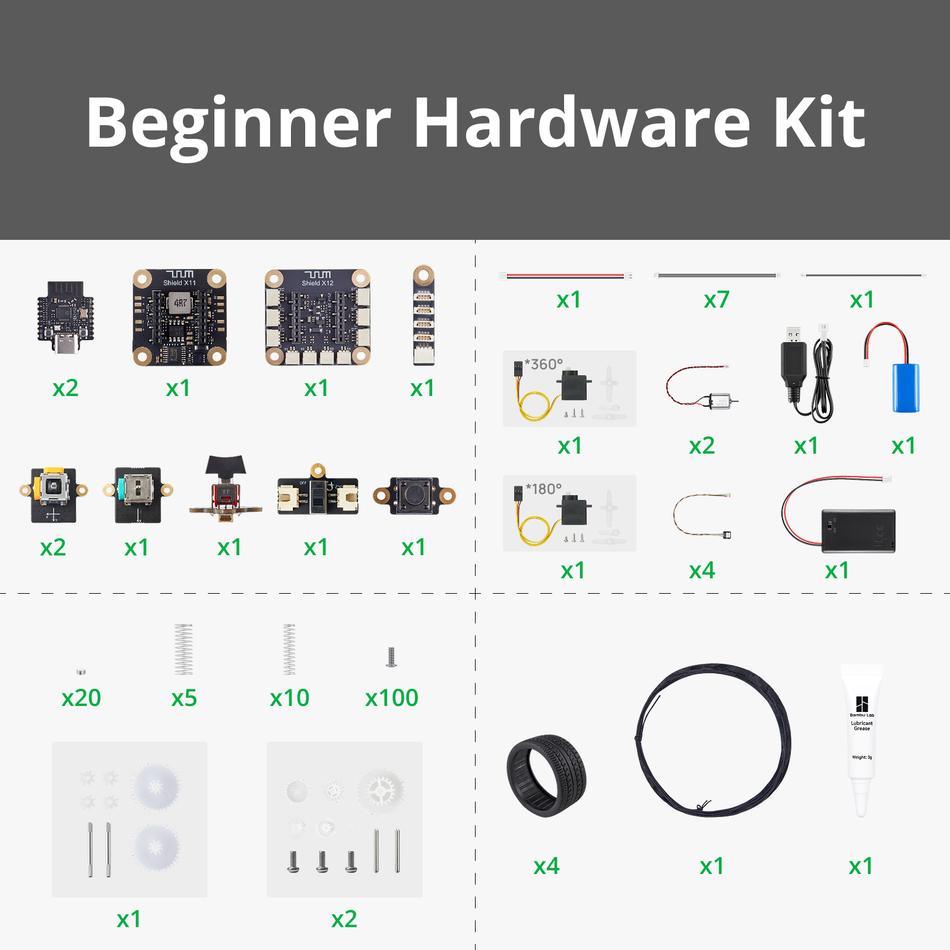 CyberBrick Beginner Hardware Kit-(ZK004(1 Remotes.1Cars)
