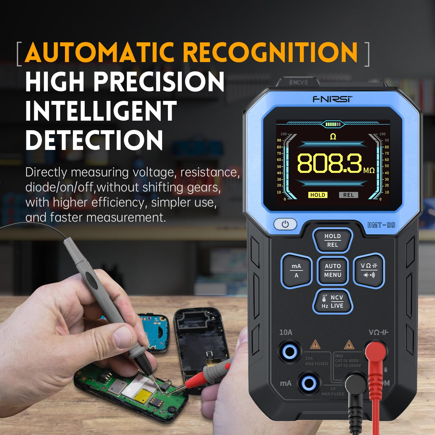 FNIRSI DMT-99 Digital Multimeter 9999 Counts TRMS