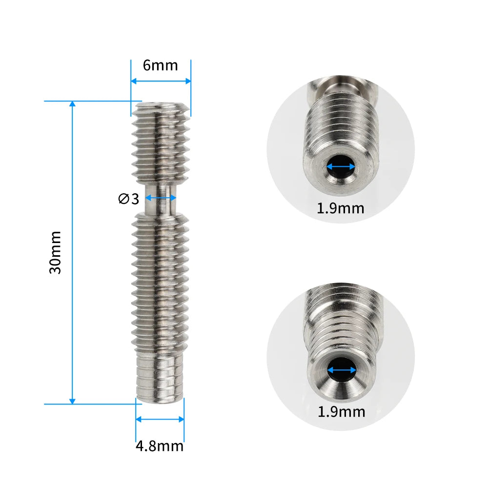 E3D V6 Heatbreak Heatsink Titanium Bi-Metal Throat for Kingroon KP3S