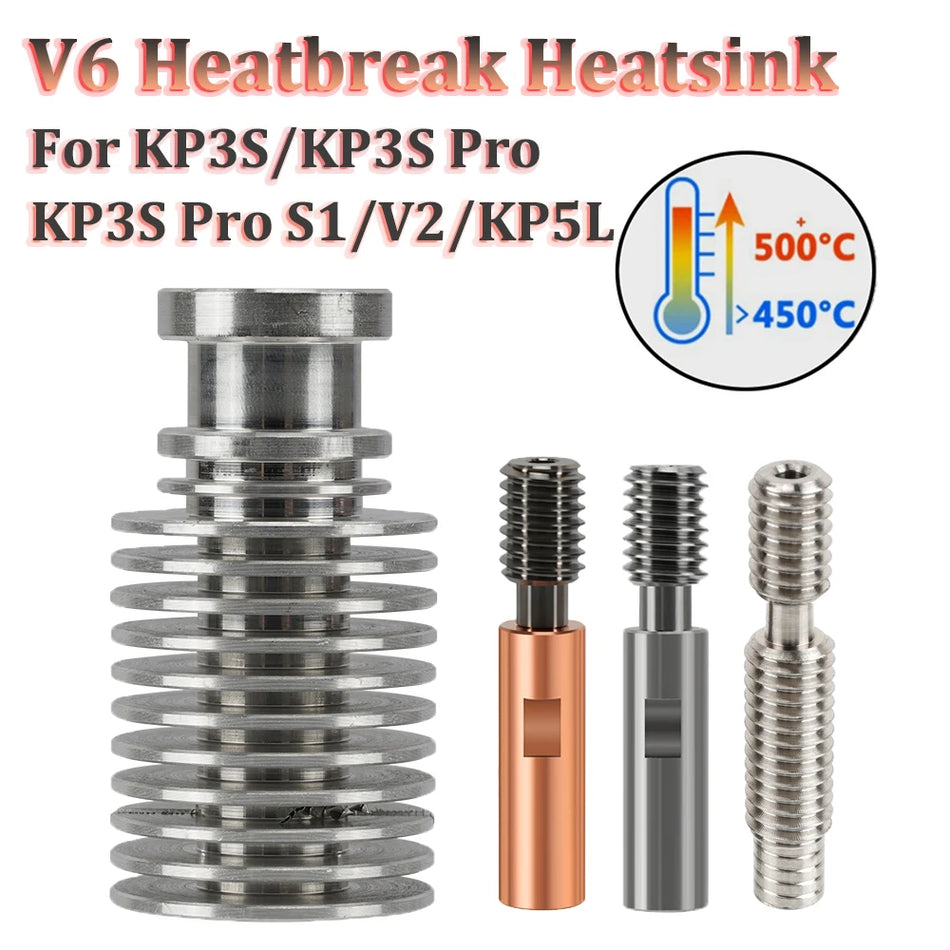 E3D V6 Heatbreak Heatsink Titanium Bi-Metal Throat for Kingroon KP3S