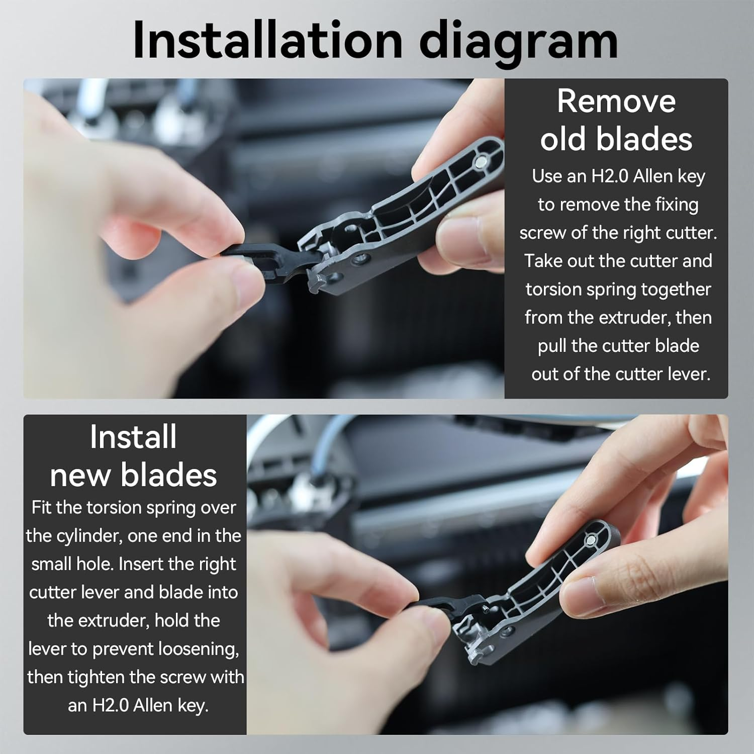 Replacement Filament Cutter - H2D / H2C for Bambu Lab