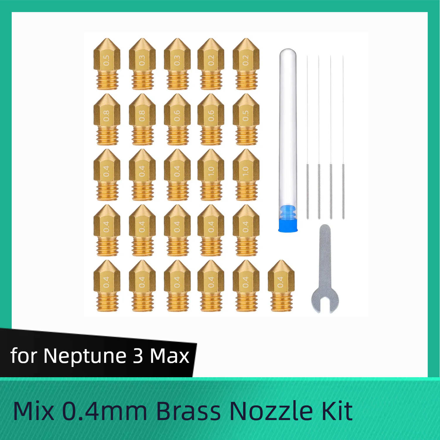 MIX -0.4MM_Brass_Nozzle_Kit-MAX