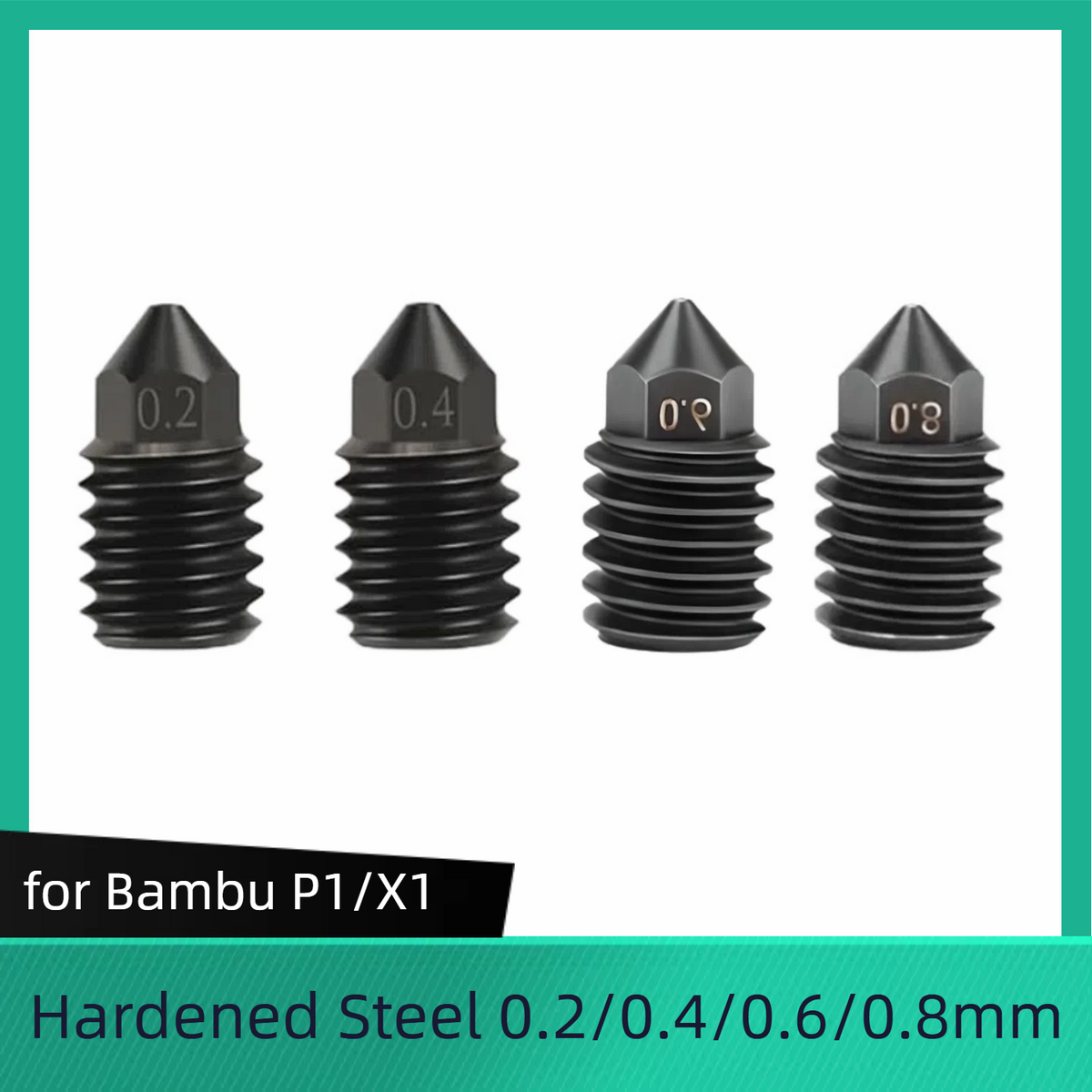 for Bambu P1/X1
Hardened Steel 0.2/0.4/0.6/0.8mm