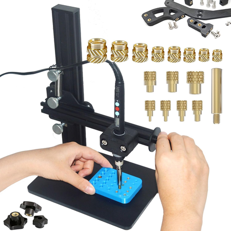 Heat Set Insert Tool with 370PCS Threaded Knurled Nut Inserts Brass