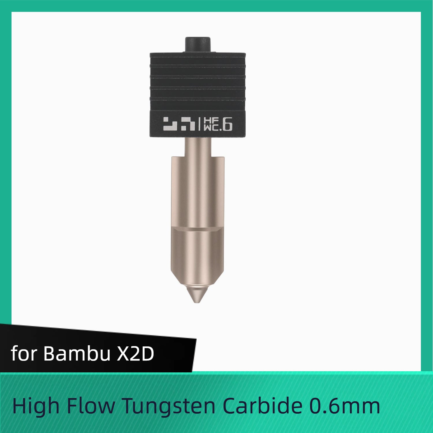 High Flow Tungsten Carbide Hotend Nozzle -X2D
