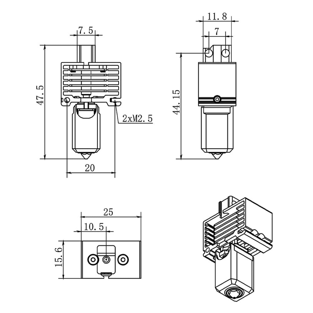 TZ V3.0 Hotend For Bambu Lab P1P X1C P1S X1