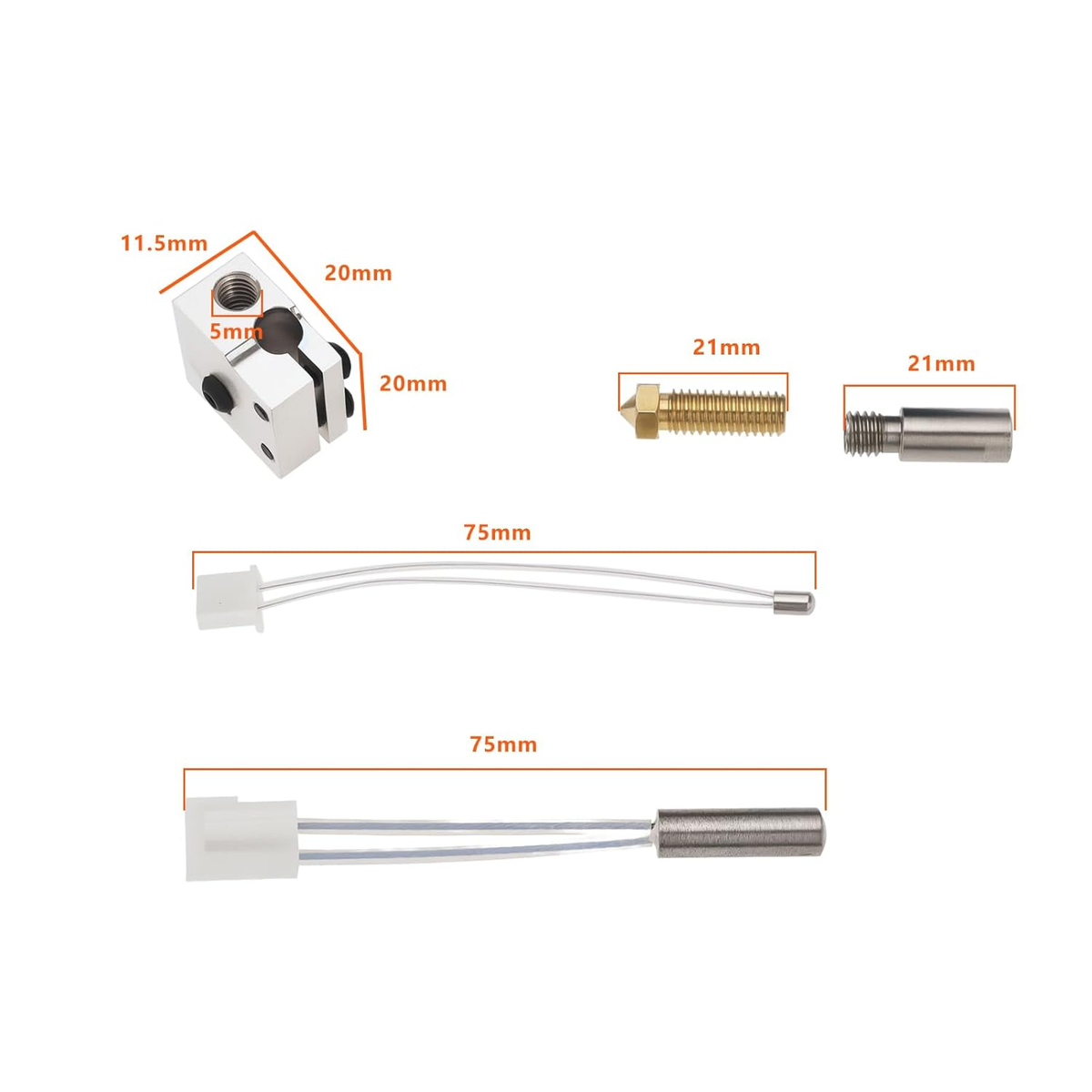 Hotend Kit 24V 64W Heating Tube Thermistor 0.4mm Nozzle 1.75mm For Artillery Sidewinder X1 X2 Print Head Hotend Kit

