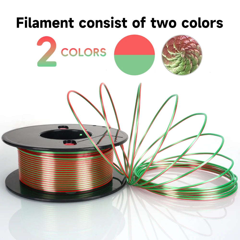 Multicolor Silk PLA Filament 200g/roll – P3D