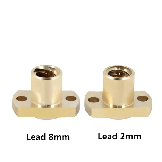 Tuerca T8 con brida H, tuerca de cobre para tornillo de avance T8, paso de 2mm, avance de 2mm/8mm