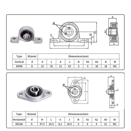 T8 Lead Screw Nut Mount Lead 8MM OD 8MM Pitch 2MM T8 Nut Conversion Seat 3D Printer Part T8 Nuts Bracket Aluminum Block