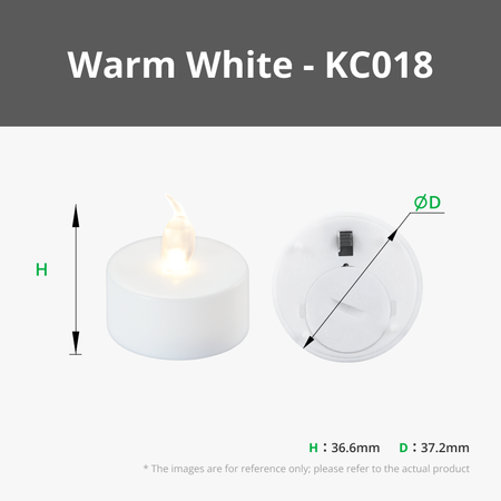 LED Flame Tea Light Candle Set Warm White for  Bambu Lab