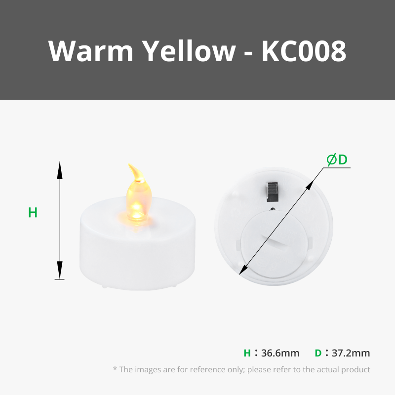 LED Flame Tea Light Candle Set Warm White for  Bambu Lab