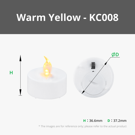 LED Flame Tea Light Candle Set Warm White for  Bambu Lab