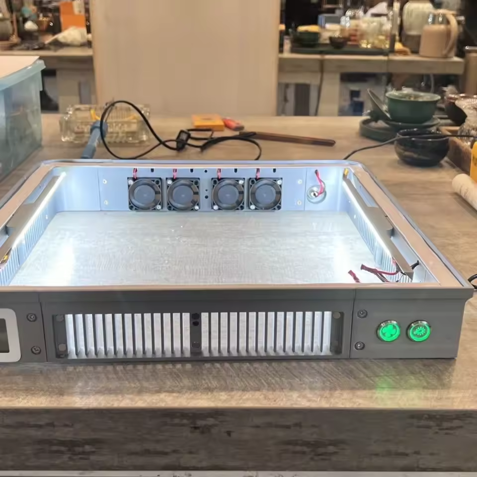 LED Top Riser X1C and P1S with Cooling Sliding Vents Glass for BambuLab