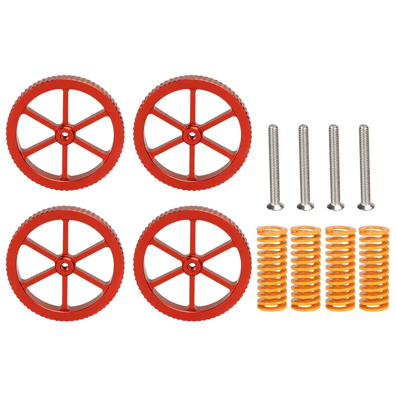 4SETS M3/M4 Screws Nuts Heat Bed Leveling Spring Knob