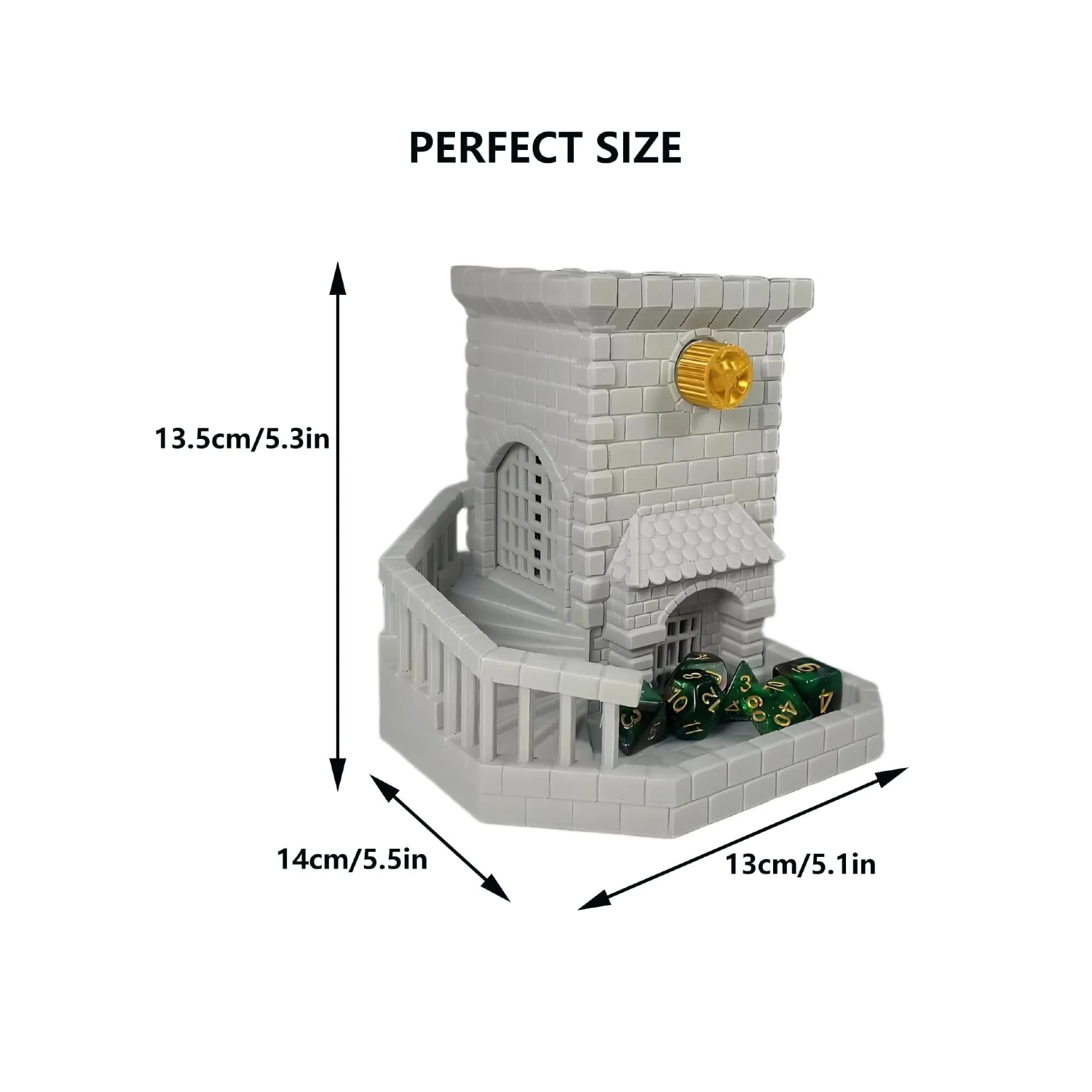 Mechanical Dice Tower with Dice Storage  DND 3D Printed Hollow Castle