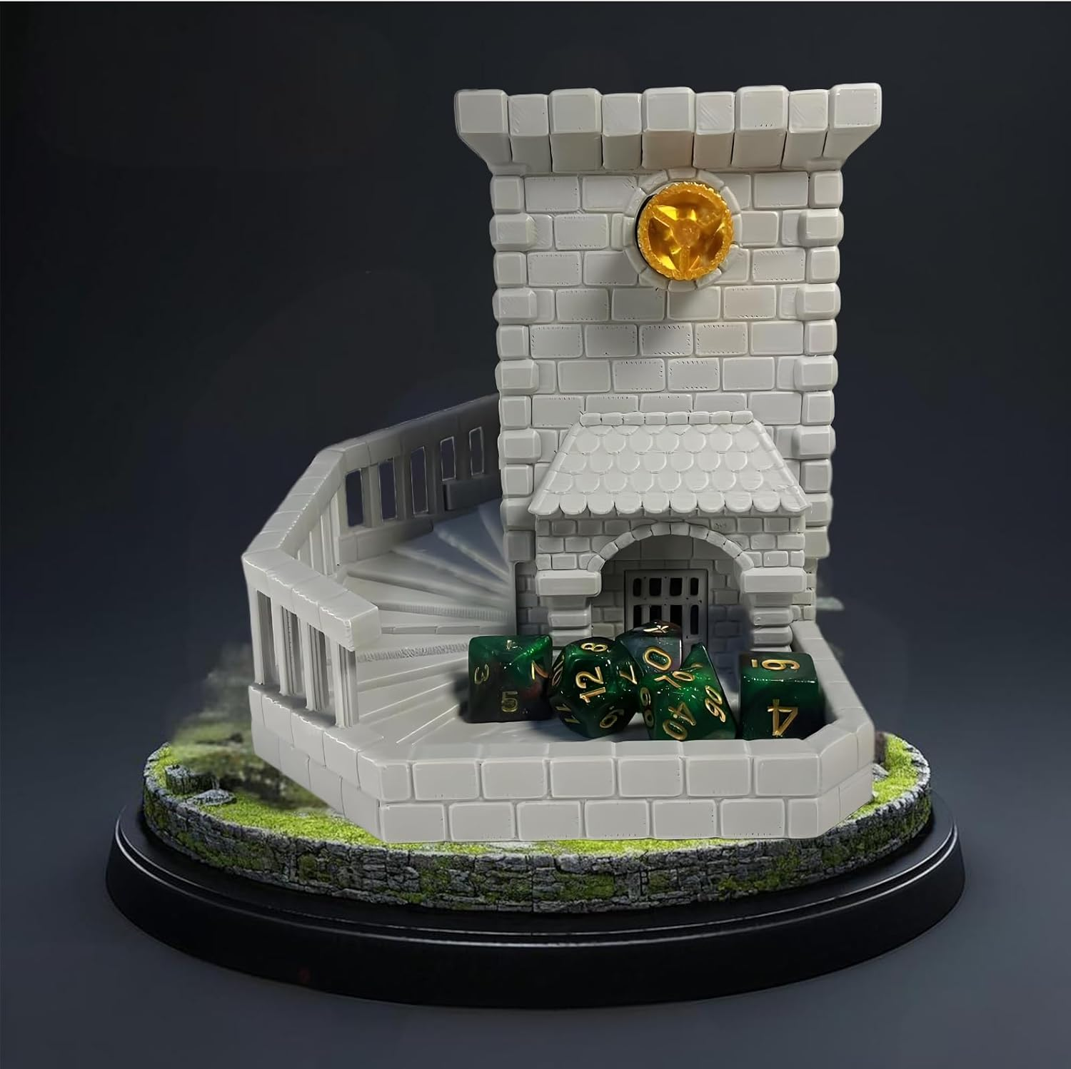 Mechanical Dice Tower with Dice Storage  DND 3D Printed Hollow Castle