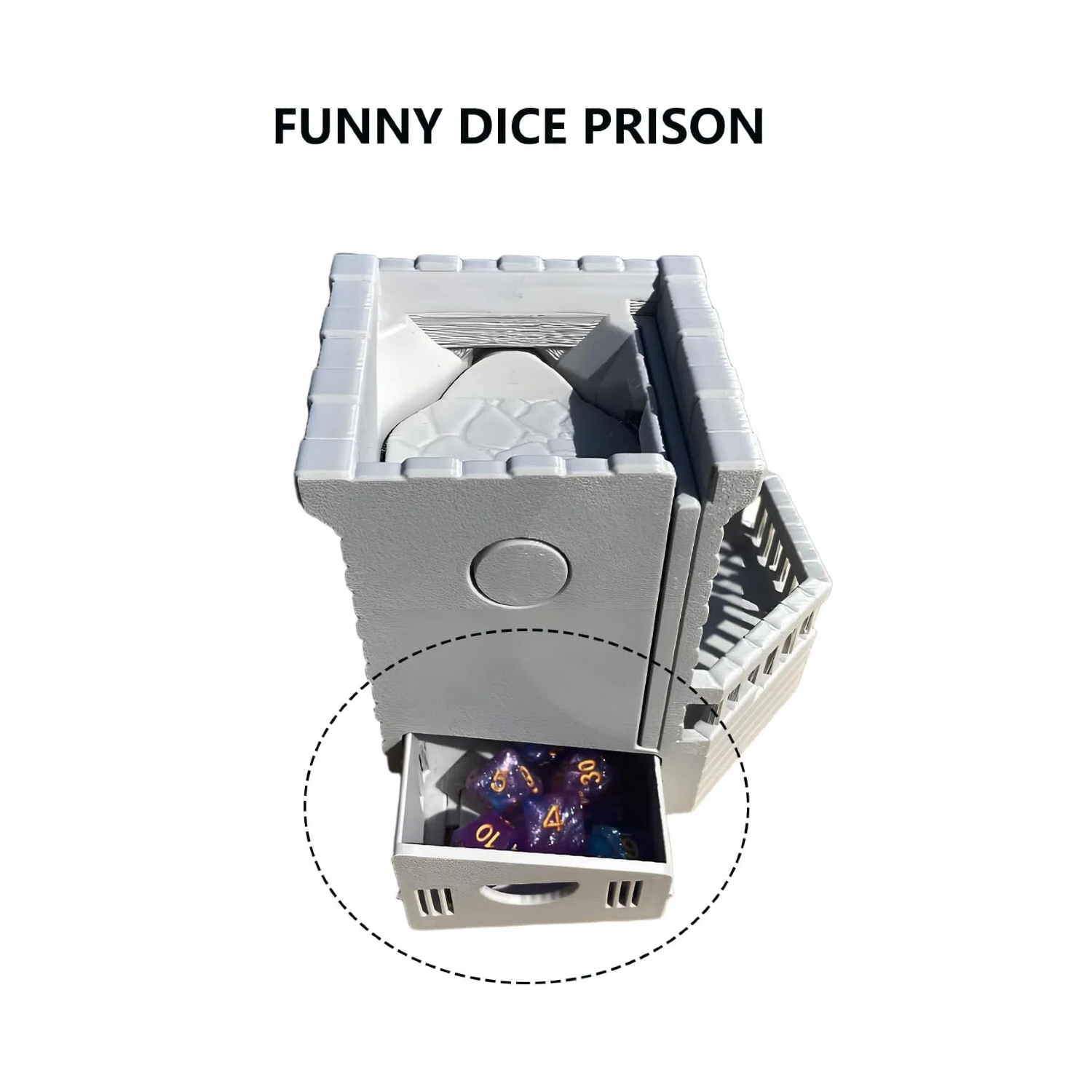 Mechanical Dice Tower with Dice Storage  DND 3D Printed Hollow Castle