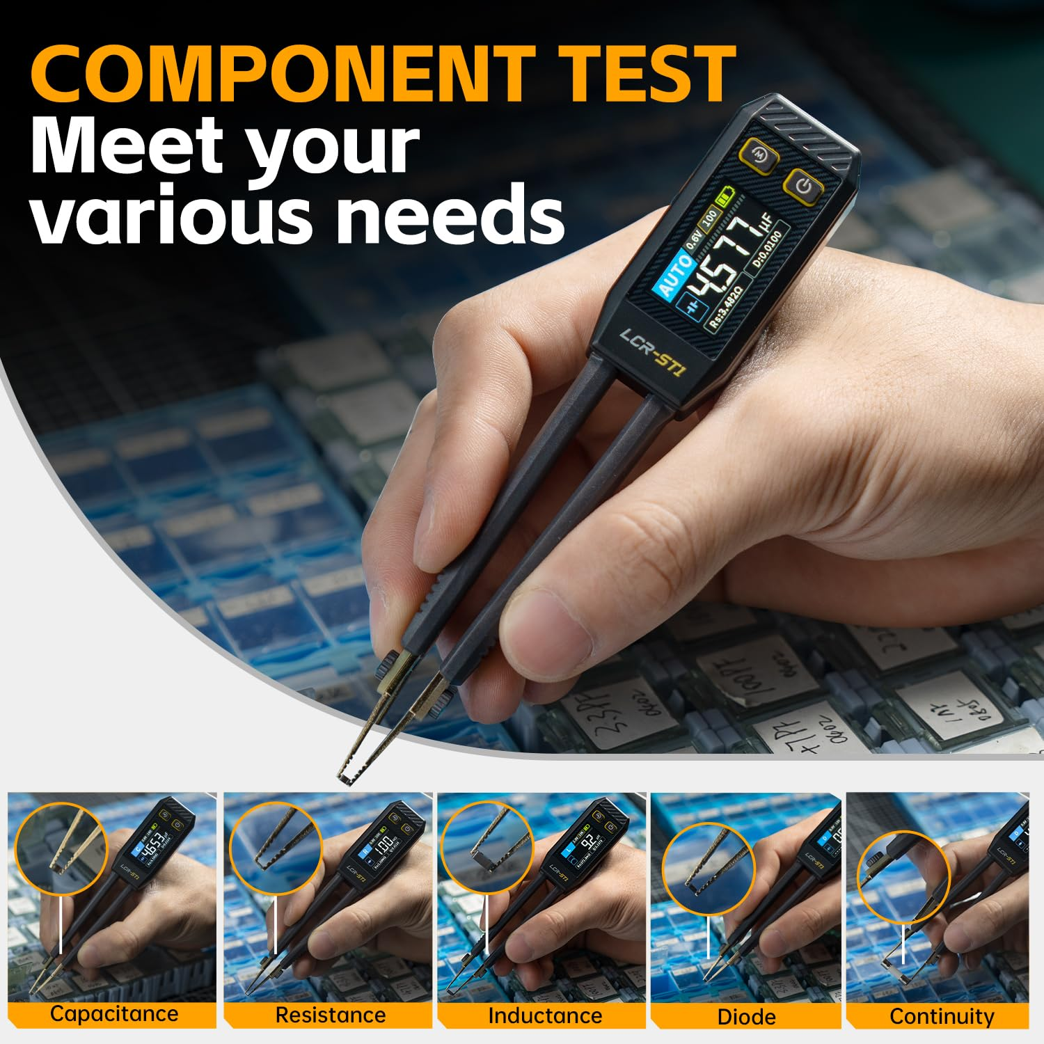 Mini Smart Bridge Tweezer LCR SMD Tester Test Measurement Tools